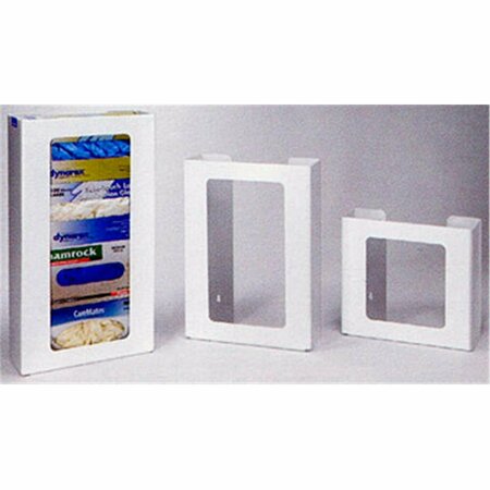 VAL-PAK PRODUCTS RackEm Racks  4-Box Vertical Plastic Box Glove Dispenser - White Heavy- Duty Plastic RA299969